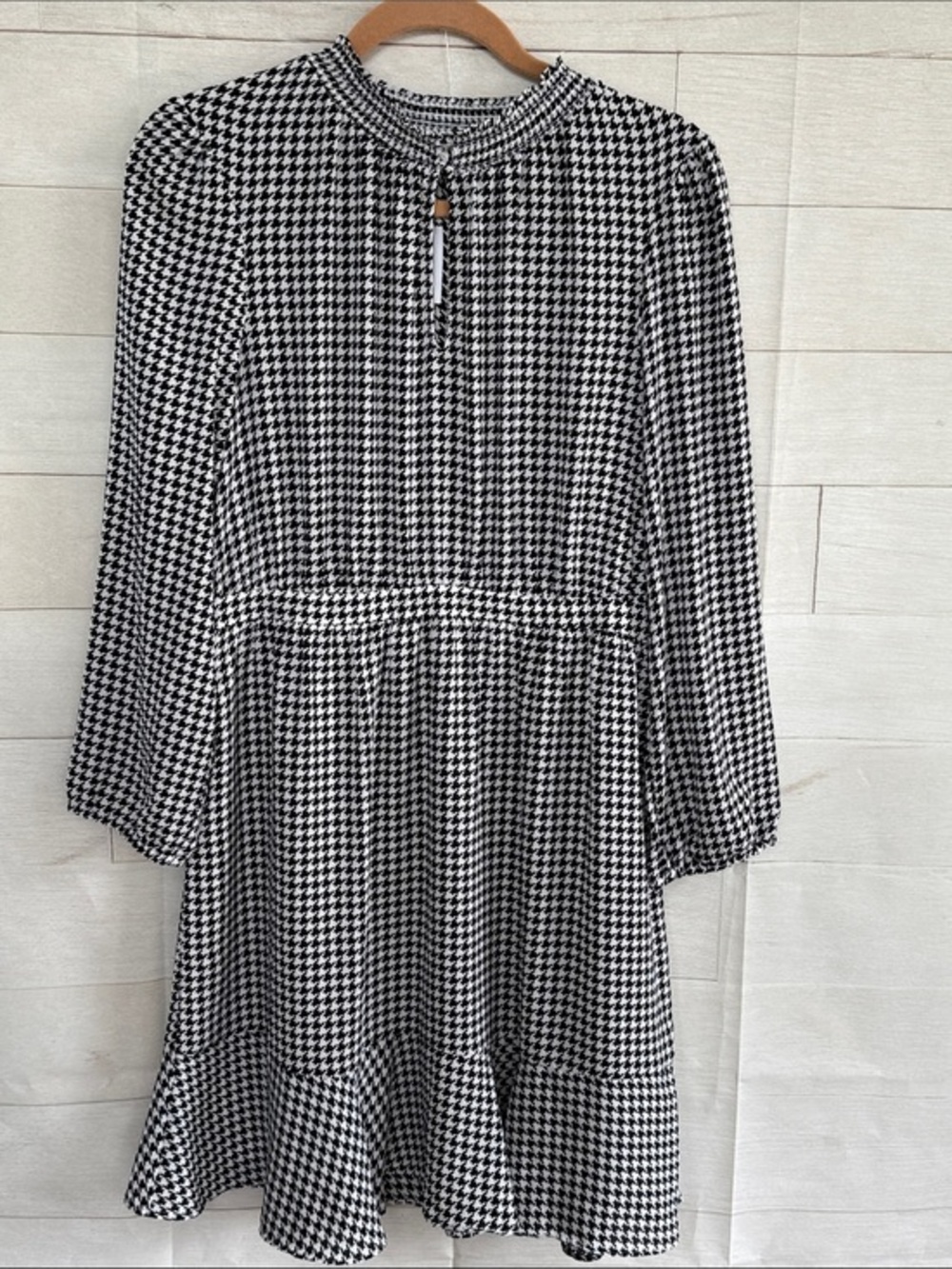 NWT J. Crew Black & White Houndstooth Dress Size 10